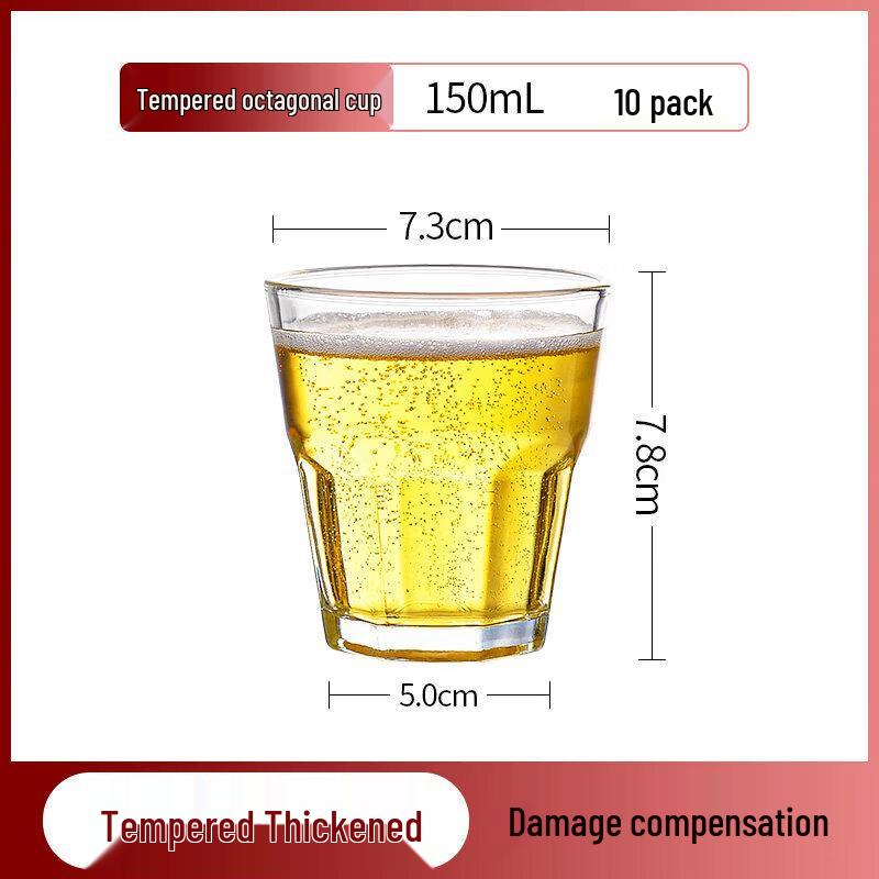 Tempered Octagonal Glass Tumbler Set
