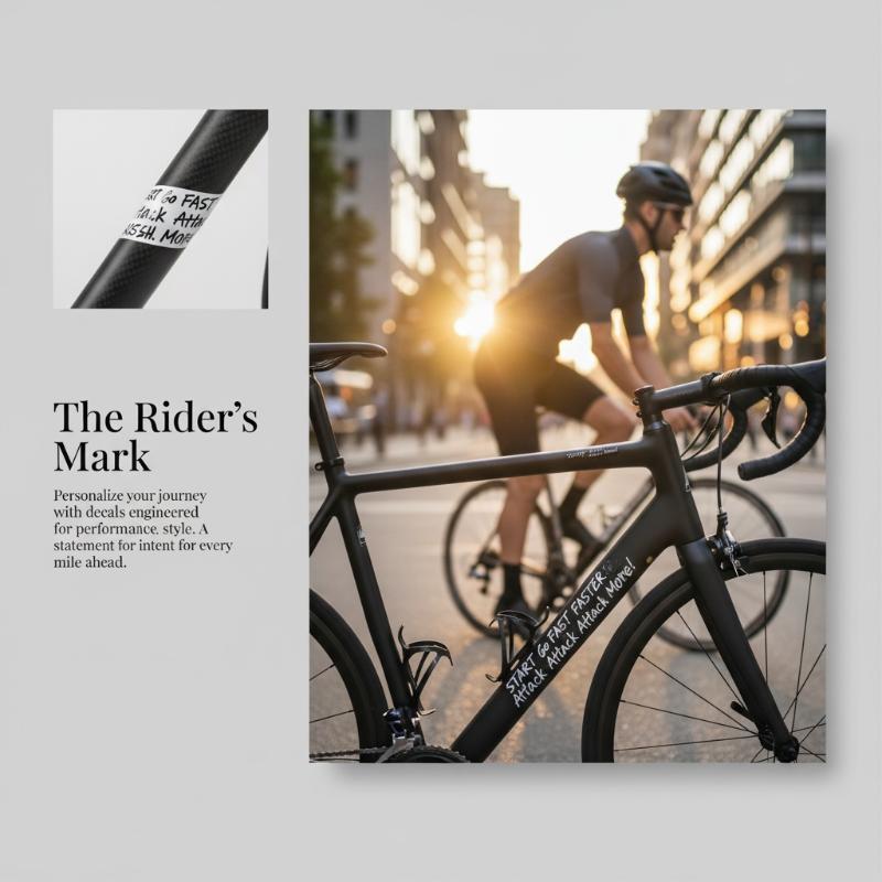 Cycling Decals Go Fast Attack More Bike Frame Stickers Top Tube DIY Durable Easy to Use for Road Mountain Bicycle Decoration