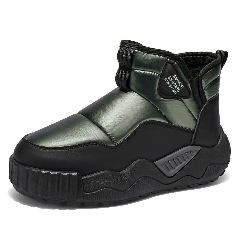New Fashion Versatile Men's Warm Shoes for Autumn and Winter Men's Protective Low Cut Anti Slip Thick Plush Boots Cotton Shoes