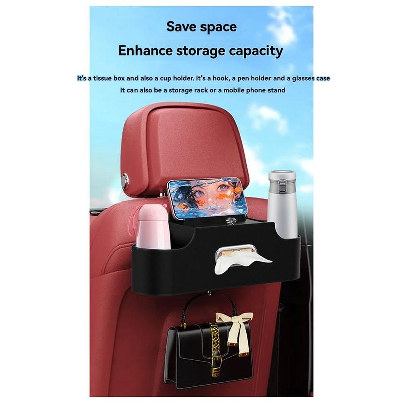 ABLZ-Car Universal Cup Holder Storage Box Multifunctional Seat Back High-Capacity Storage Rack Car Interior Accessories