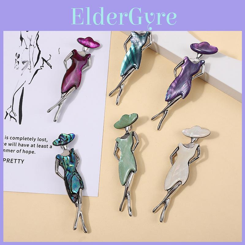 Shell Brooch With Alloy Material For Unisex Fashion Accessory
