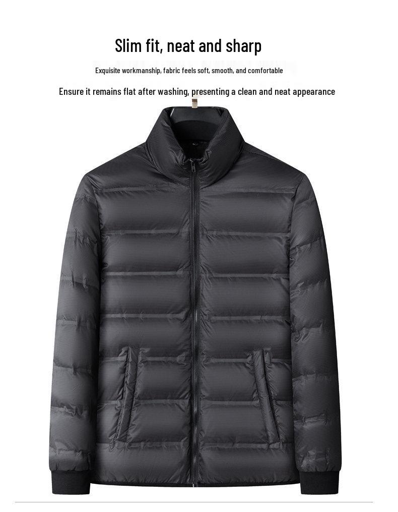 Men's Hooded Down Jacket with Removable Liner, 3-in-1 Design for Middle-Aged and Elderly.