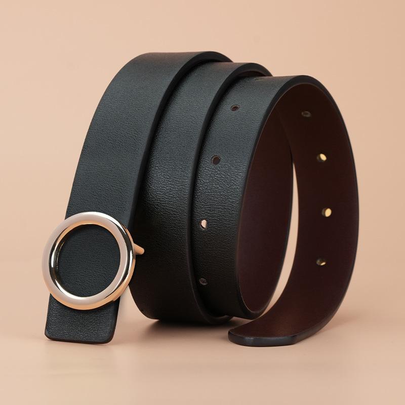 

Новый женский ремень из коровьей кожи, узкий, с литой пряжкой и гладким ремнем с прорезями для застегивания
