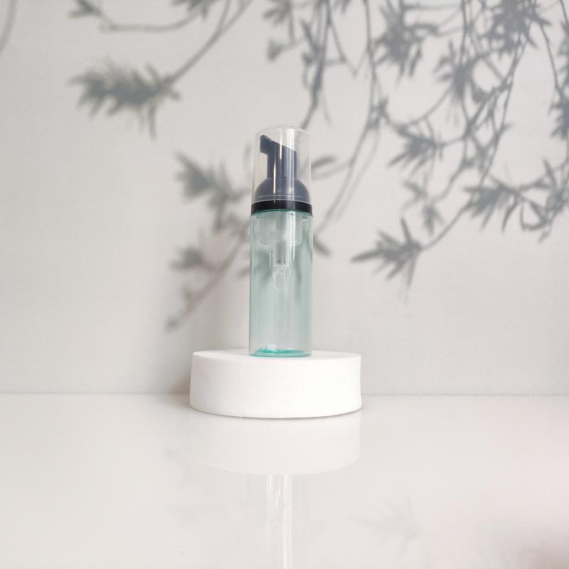 60ml Portable Transparent Green Facial Cleanser Foaming Bottle