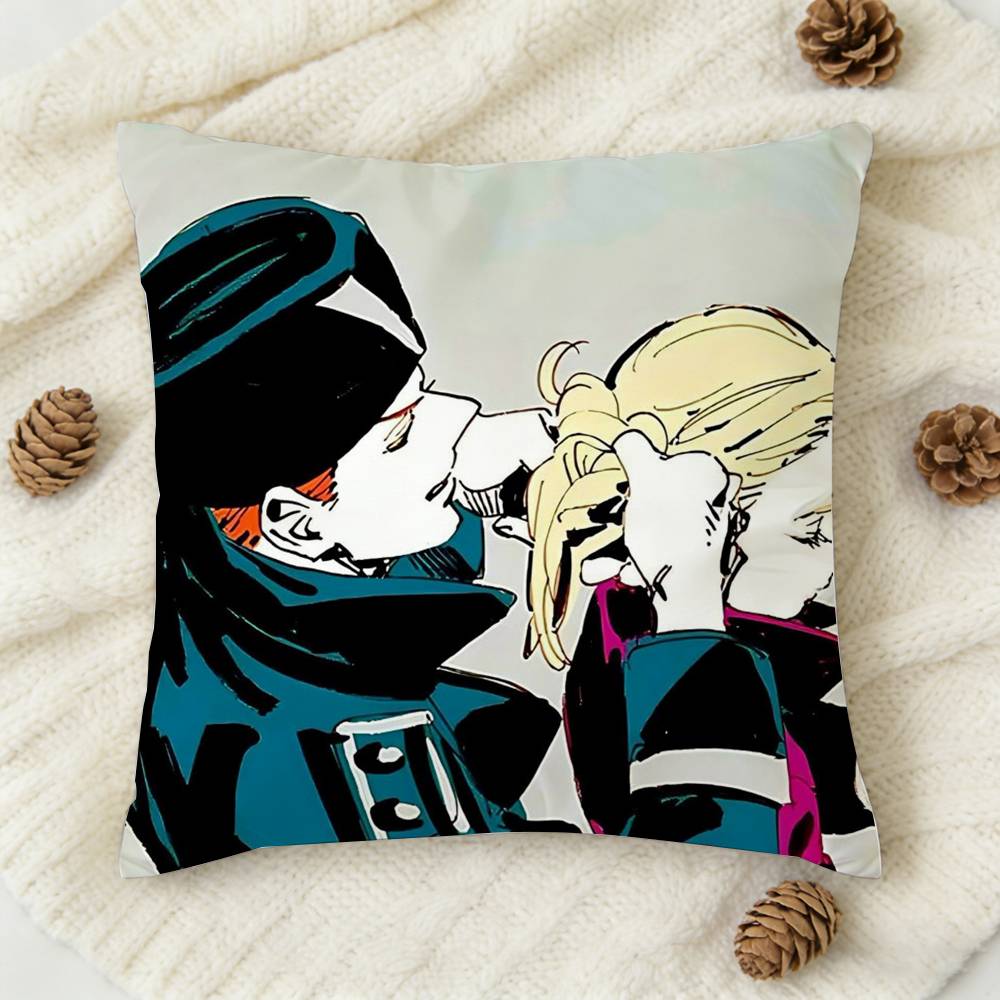 Emma X Aleksander Veil Manga Double-Sided Printed Square Decorative Cushion Cover For Sofa Living Room Home Decor