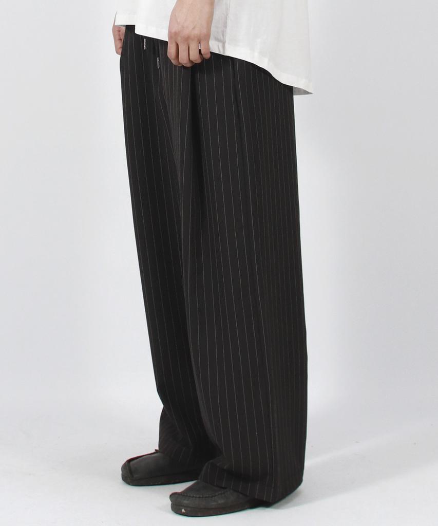 Deumakeu M Solid Stripe Wide Pants Black