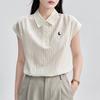 "Skin-friendly Comfortable Cotton" high-intelligence rabbit embroidery! Short-sleeve polo shirt for women, vintage loose casual top