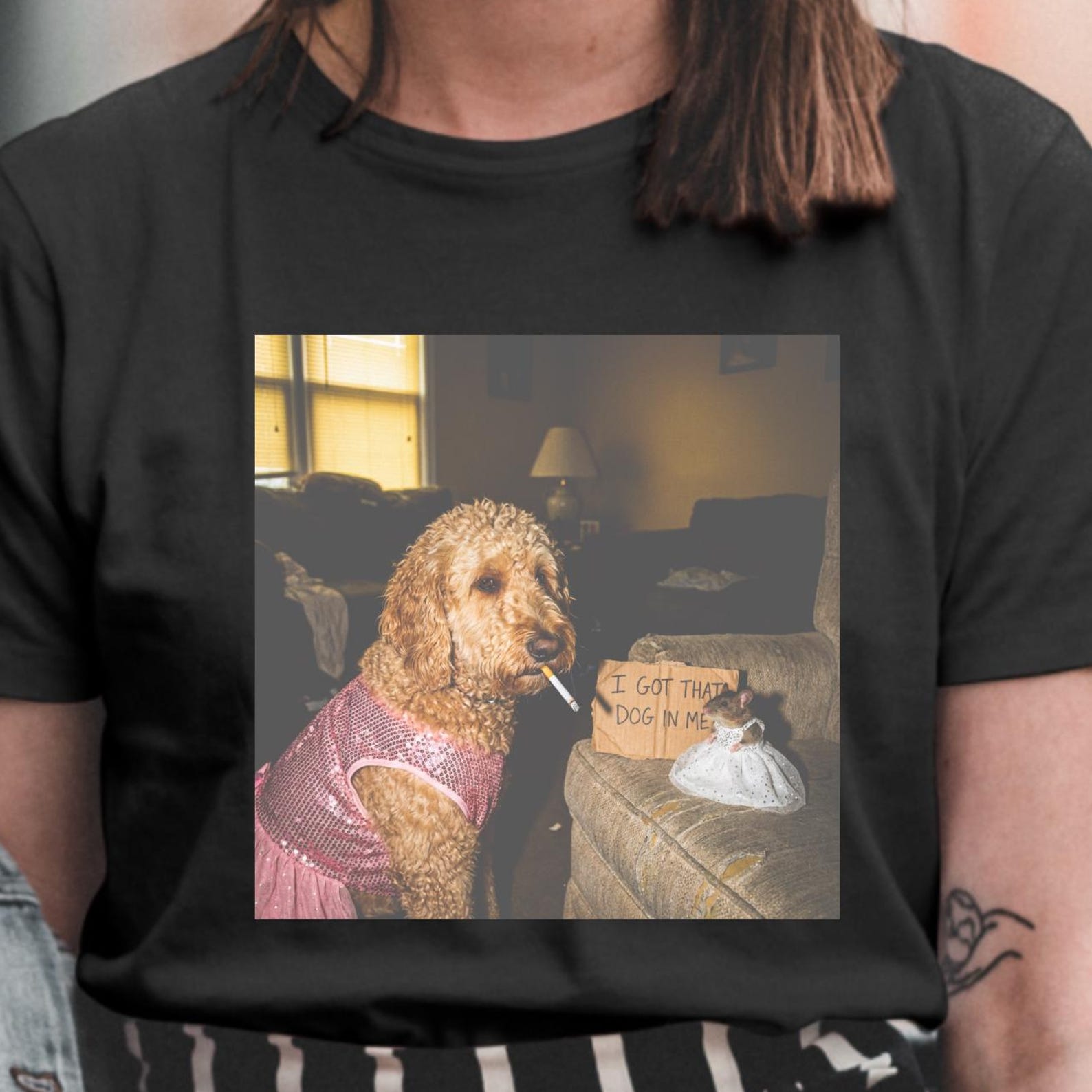 Funny Golden Doodle T-Shirt, I Got That Dog In Me Meme XL