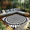Tuniu Optical Illusion Geometric Rug Non Slip Home Decor Floor Mat Room Carpet Cushion Pad