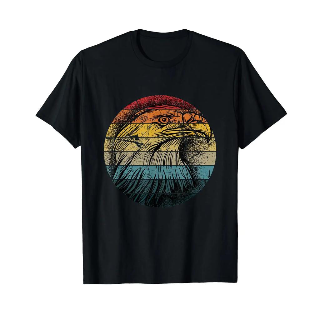 Eagle Head Bird of Prey Girls Boys T Shirt Black S Vintage Washed Comfortable Slightly Top For Everyday Wear Streetwear