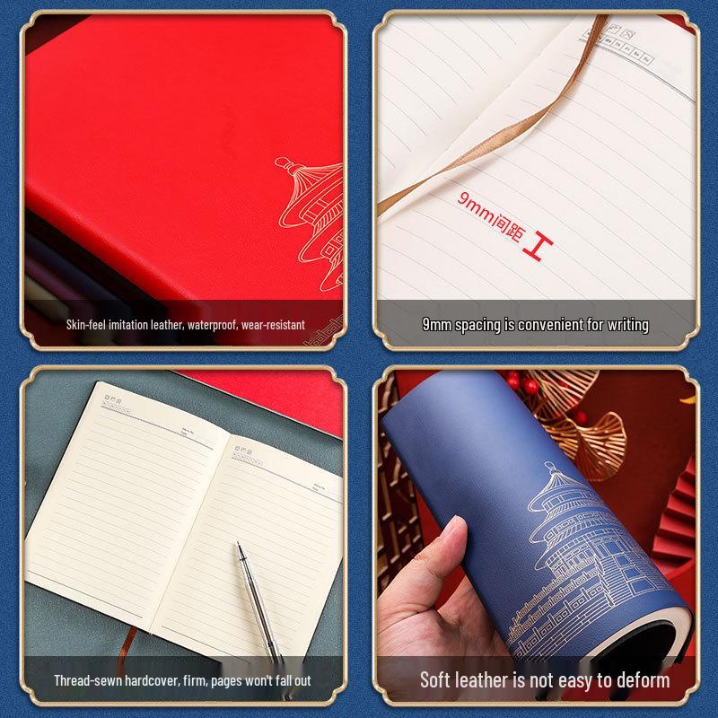 2025 A5 Business Diary: Customizable Soft Leather Office Notebook with National Trend Design and Logo Printing Options.