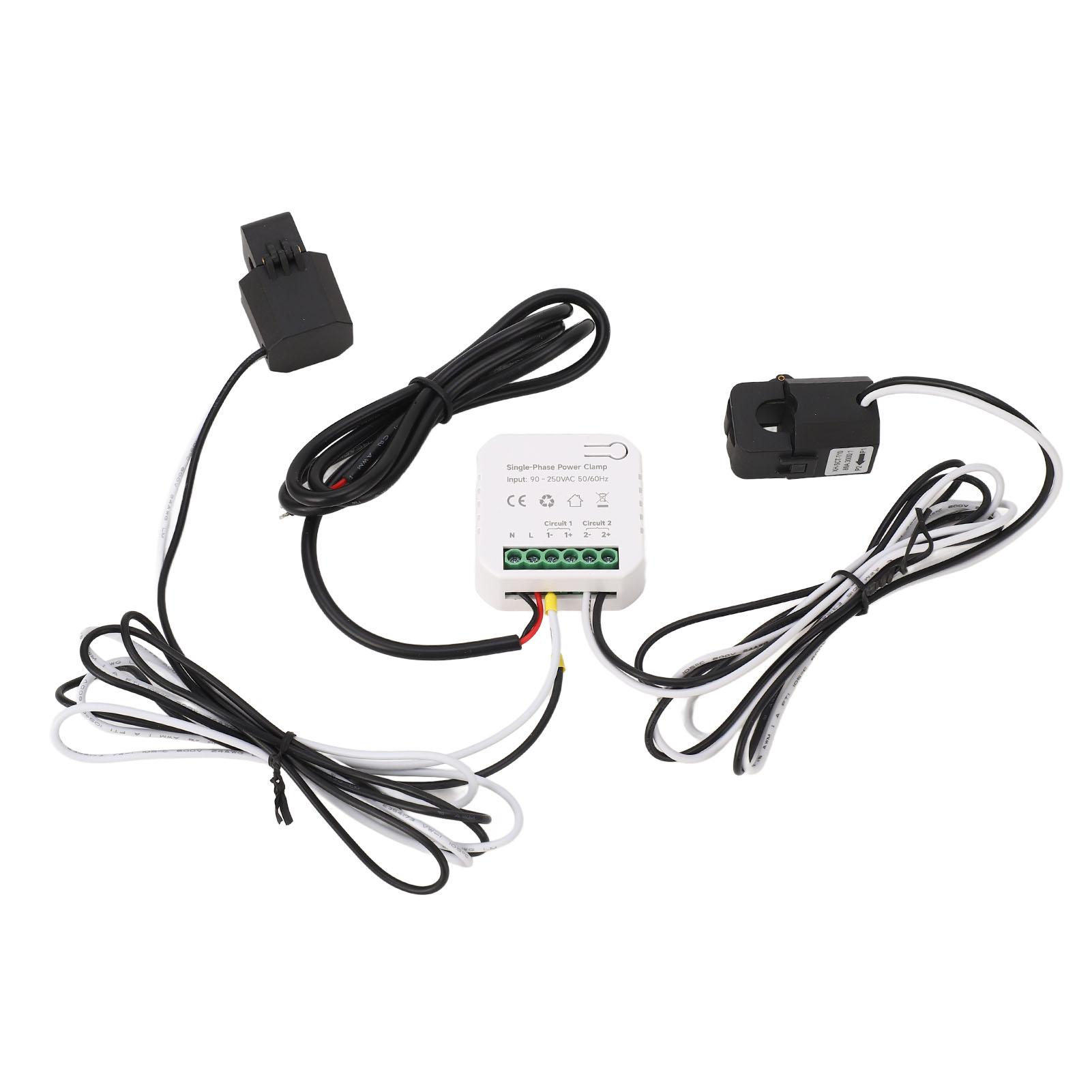 

Розумний 2-сторонній WiFi лічильник енергії Двосторонній монітор споживання електроенергії кВт-год 90250 В змінного струму з 2 80А ТТ для