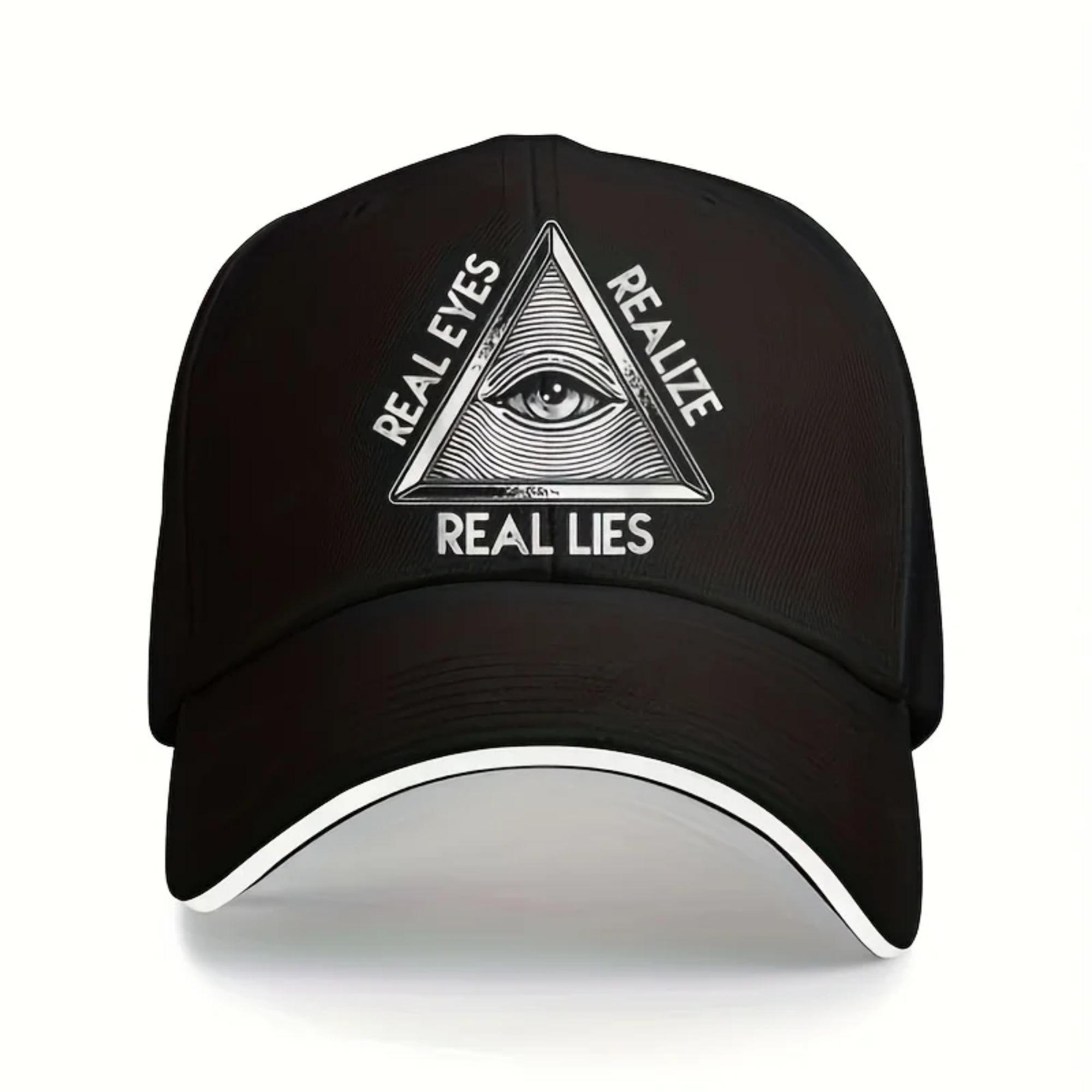 

Lightweight Adjustable Snapback Hat - True Eye Knows True Lie Printed Street Hip Hop Hat - 100% Polyester Unisex Black Hat Adjustable чёрный