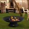 Feuerschale, 30 Zoll tiefe runde Gusseisen-Feuerschale, Holzfeuer für Außenbereiche, Hinterhöfe & Camping, mit einem stabilen Schalendesign als Basis und