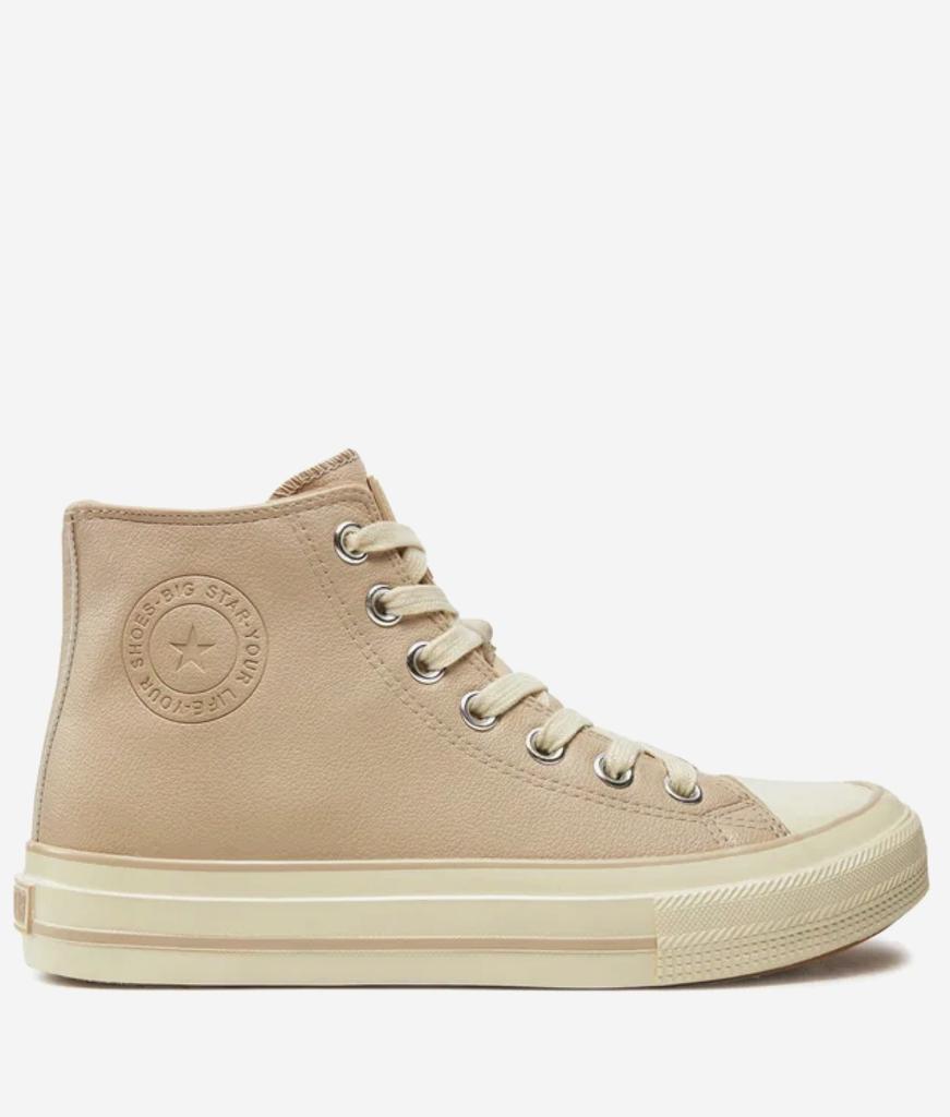 Big Star OO274934 - Damen beige gefütterte High-Top-Sneaker
