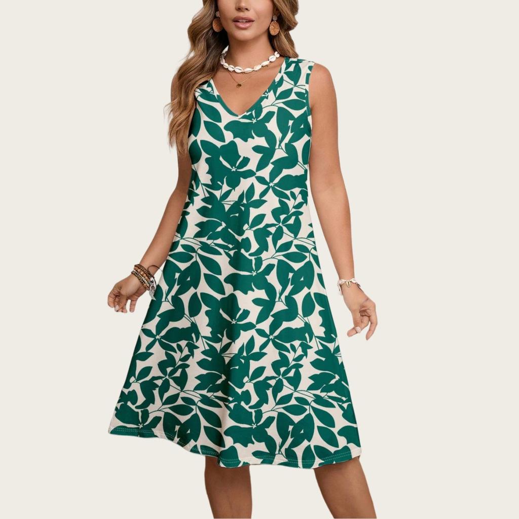 Bohemian V-neck Plus Size Floral Print Summer Dress