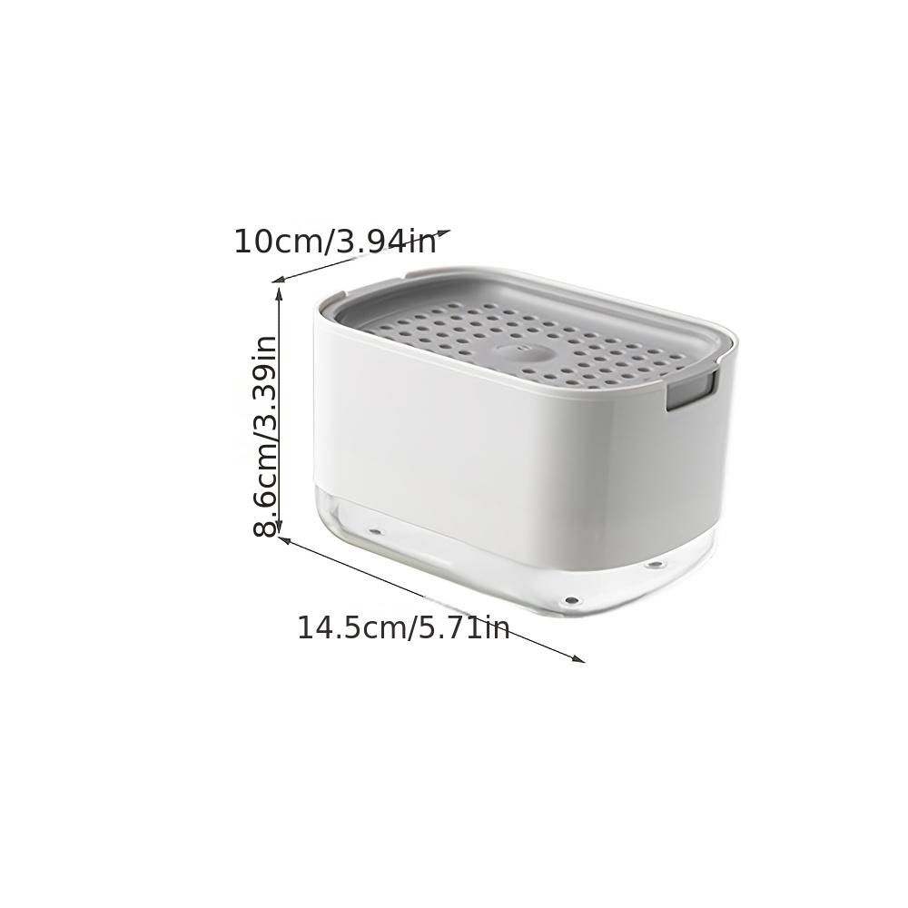 1PC Oval Plastic Soap Dispenser with Sponge Holder, Kitchen Press-Type Dishwashing Liquid Pump and Foam Maker Cleaning Soap Box