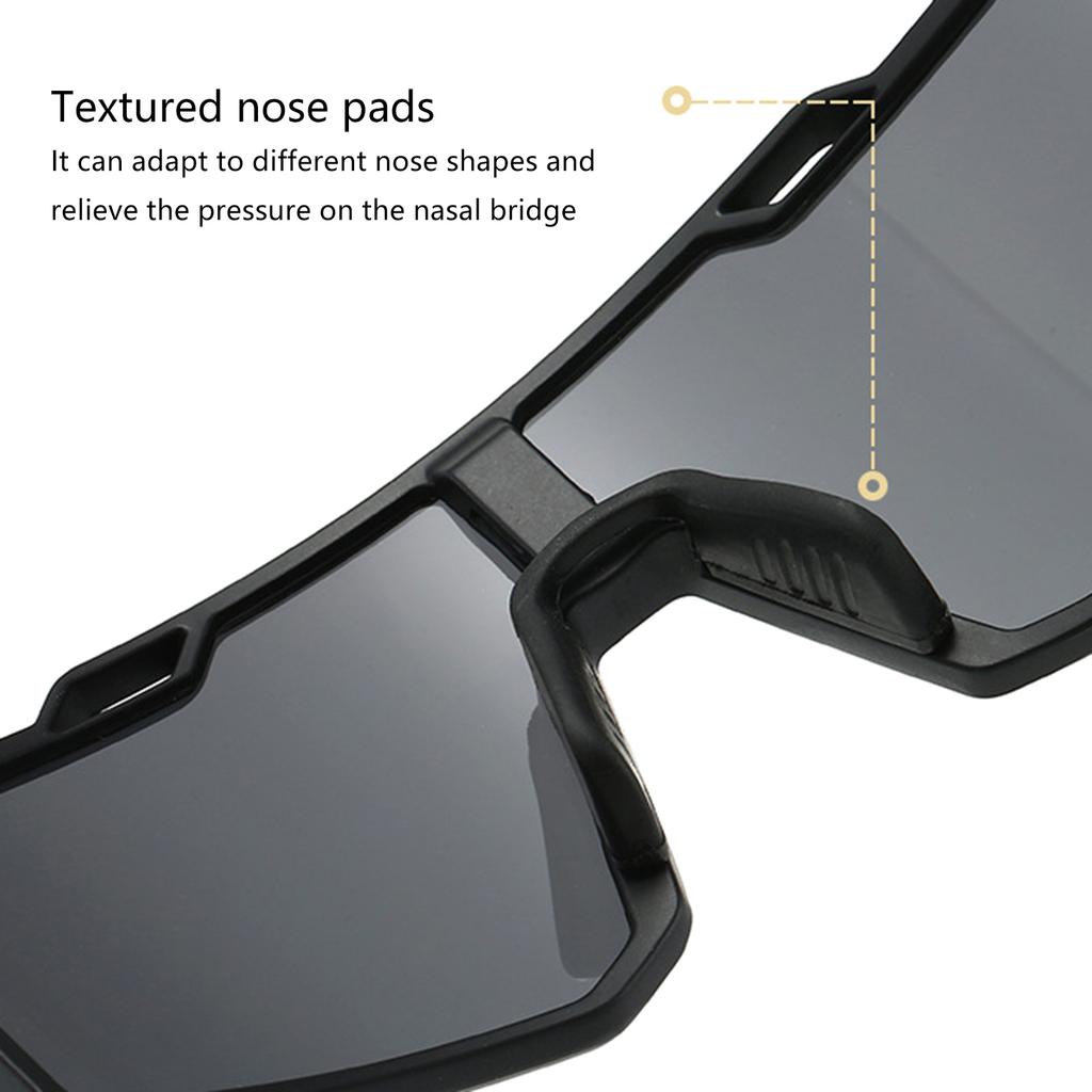 Winddichte Staubdichte Outdoor-Brille zum Radfahren Laufen Polarisierte PC-Gläser 99% UV-Blockierung Unisex-Design