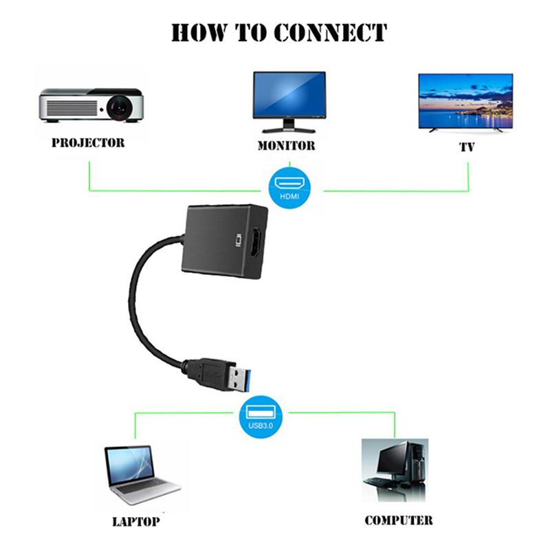 HD 1080P USB 3.0 zu HDMI-kompatibler Konverter Multi-Display Grafikadapter