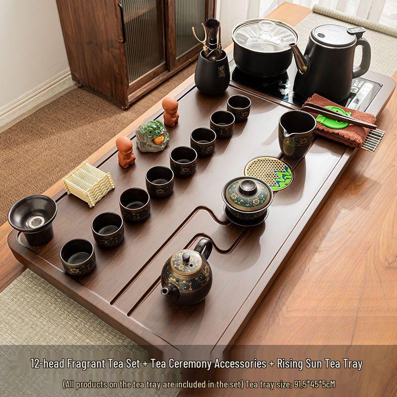 Gongfu Tea Set with Automatic Kettle and Stone Tea Tray
