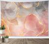 Pink and Grey Marble Tapestry for Bedroom Gold Striped Luxury Geometric Wall Tapestry Abstract Textured Tapestries Backdrop