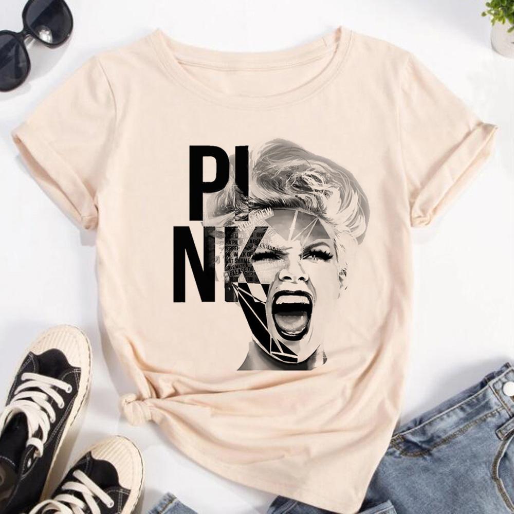 

Pink p Nk t shirt Women funny streetwear tshirt female graphic clothing 2XL