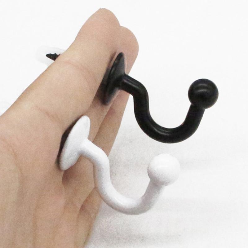 Alloy Hooks For Hanging Wall Hanger Hook With Screw Black White Colors Available Belt/Tie Hanger Organizer Kitchen Accessories