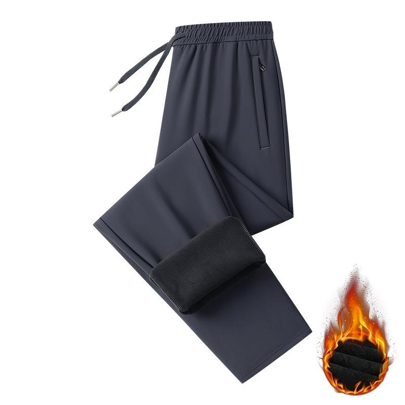 

Мужские повседневные брюки прямого кроя на флисовой подкладке для осени/зимы, мужские брюки оверсайз свободного кроя 8XL