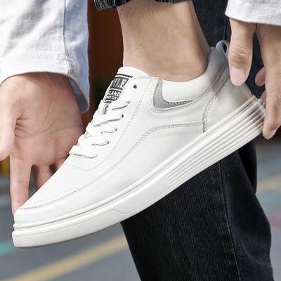 Lace-Up Mens Fashion Sneakers High Quality Male Comfortable Walking Shoe Simple Men Casual Flats Genuine Leather Skate Shoes Men