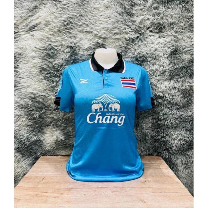 THAILAND National Football Soccer Vintage Shirt Polo Women Training JERSEY CHEER Print Quick Dry Short Sleeve Uniform Elephant Beer Flag Badge Logo