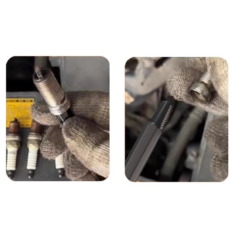 Reverse Thread Screw Extractor And Broken Spark Plug Remover Tool Inverted Cone Hexagon Easy Removal Car Repair Tool