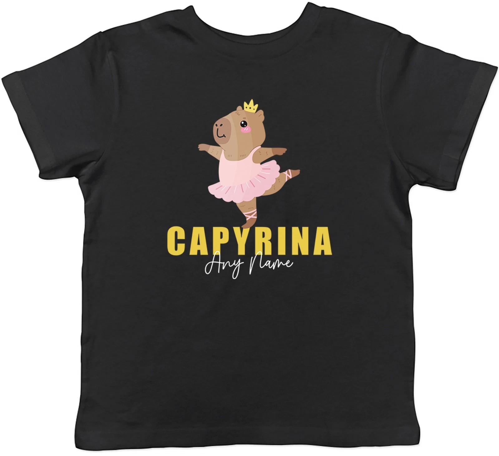 Personalised Any Name Capyrina Capybara Ballet Kids T-Shirt Boys Girls Gift 100