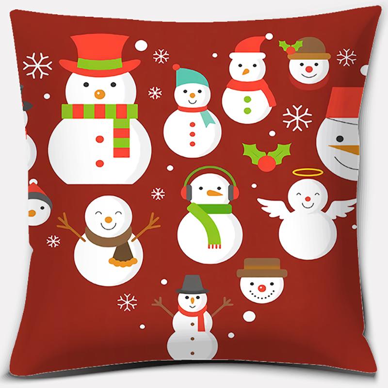 Christmas Gifts, Santa Claus, Deer, Christmas Greetings, Merry Christmas Series Pattern Pillowcase Party Pillowcase Decoration