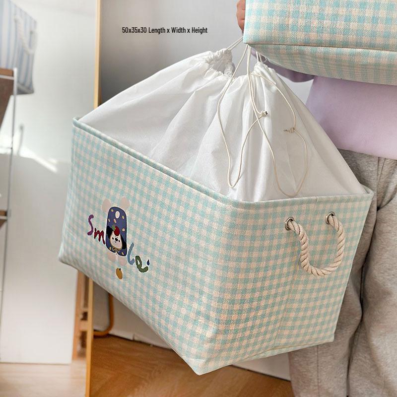 Washable Canvas Storage Basket for Clothes and Toys