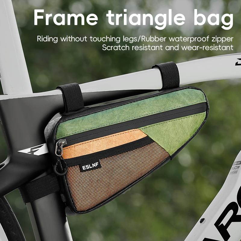 Bike Top Tube Triangle Frame Bag, Waterproof Large Capacity Durable Universal Fit for Mountain Road Bike Easy to Install