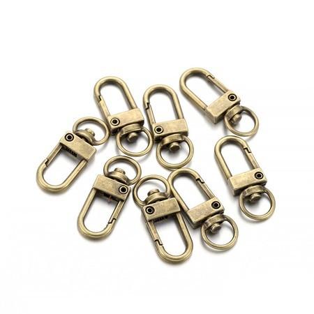 10PCS 12x33mm DIY Hardware Accessories Rotating Dog Buckle Zinc Alloy Bag Hook Buckle Key Ring Chain Jewellry Making