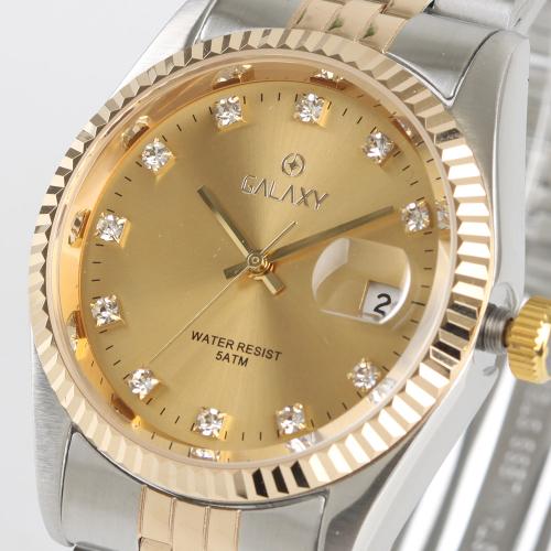 [GALAXY] GALAXY Men's Couple's Metal Wristwatch 5 ATM QT7013MB