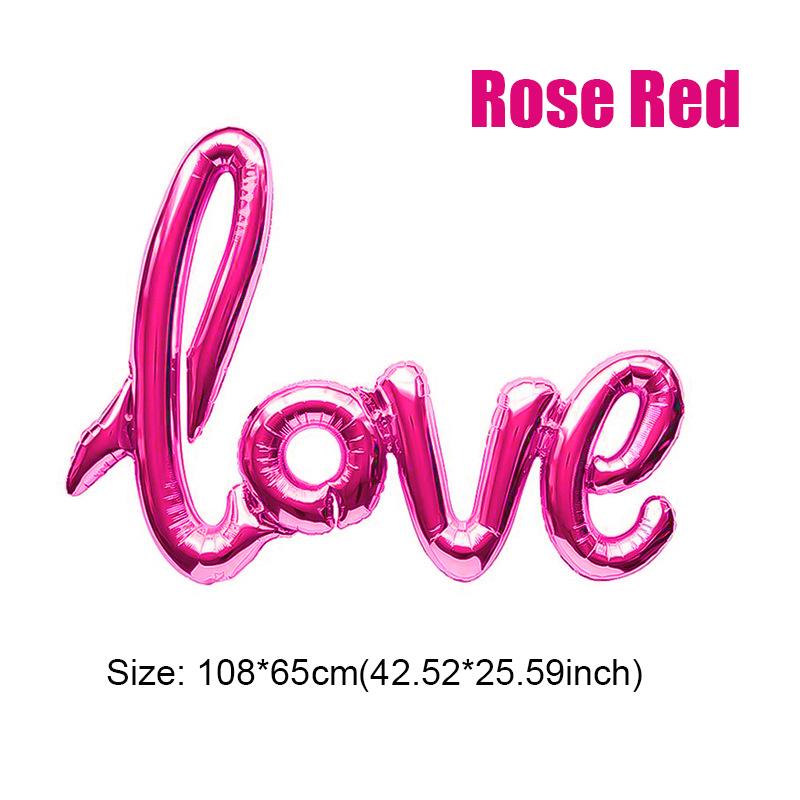 Red Ligatures Love Letter Foil Balloon Wedding Valentines Anniversary Party Decoration Wife Lover Romantic Props Surprise Gift