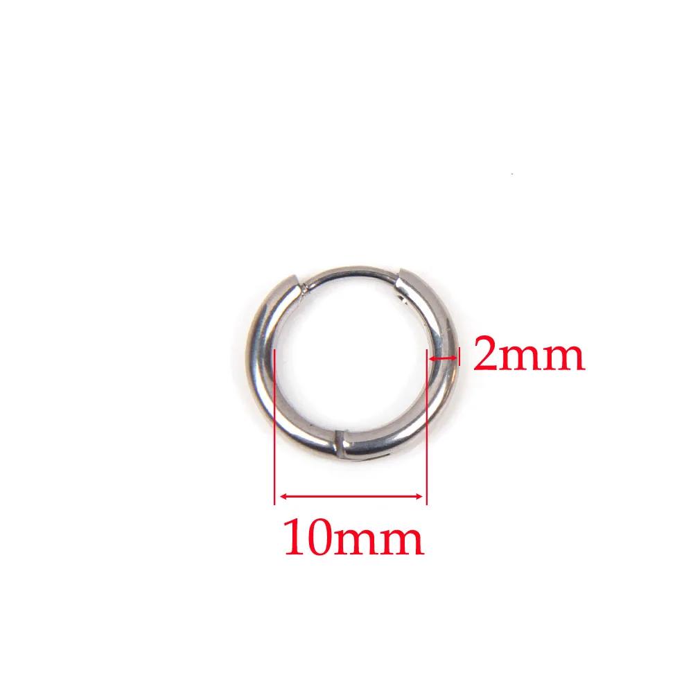 10 Stück 316L Edelstahl Creolen Ohrringe Damen Herren Punk Hiphop Kreisförmige Ohrstecker Ring Schmuck Goldfarbe Zubehör Großhandel