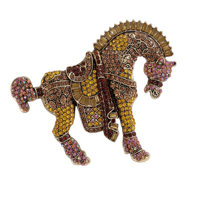 Luxury Vintage Horse Brooches For Women Men  Year Of The Horse Animal Party Office Brooch Pin Jewelry Accessories