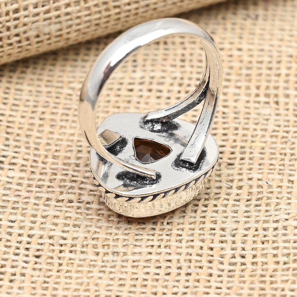 Honey Topaz Gemstone Handmade 925 Solid Sterling Silver Ring For Women