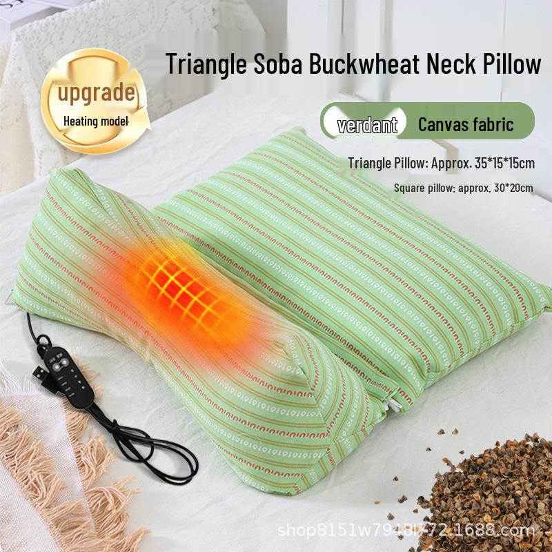 Buckwheat Cervical Neck Support Pillow with Removable Core for Adults