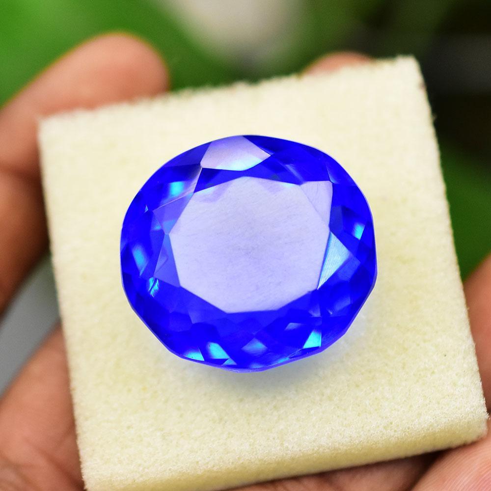 Lab-Created Blue Sapphire Loose Gemstone 93.25 Ct Oval Cut September Birthstone for Gem Collections
