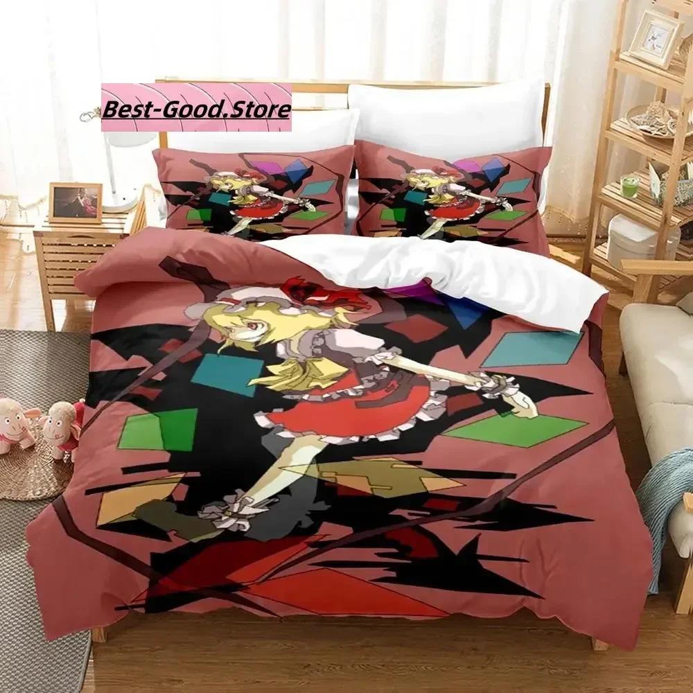 Touhou Project Bedding Set Single Twin Full Queen King Size Bed Set Aldult Kid Bedroom Duvetcover Sets 3D Print  Kawaii