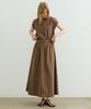 ARTID Boat Neck Belted Long Dress_Brown