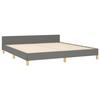 VidaXL Bed Frames with Headboard Slat Base Upholstered Bed Slat Frame Double Bed Adult Bedroom Furniture Grey 347432