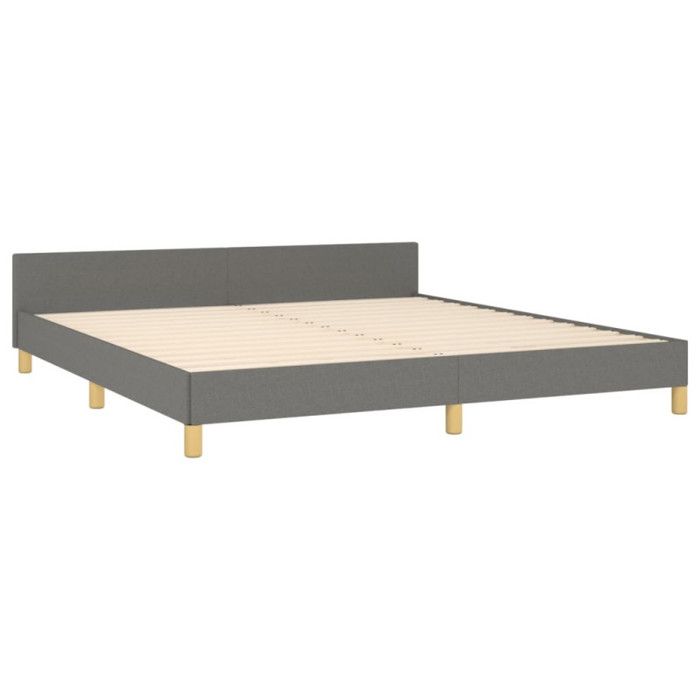 VidaXL Bed Frames with Headboard Slat Base Upholstered Bed Slat Frame Double Bed Adult Bedroom Furniture Grey 347432