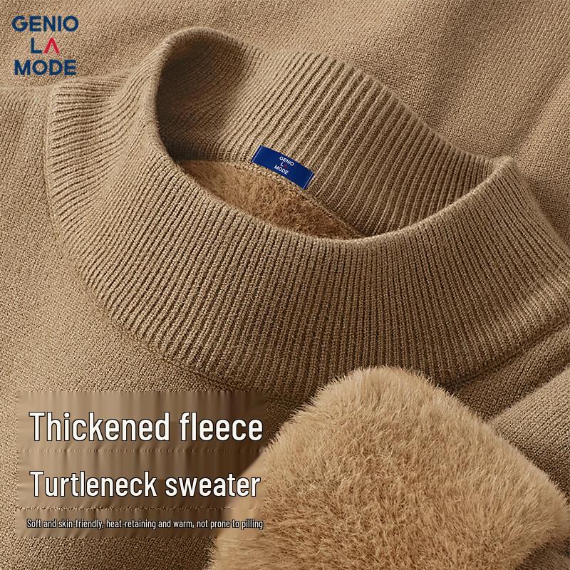 

GENIOLAMODE Men s Fleece Lined Half-Turtleneck Sweater 3XL