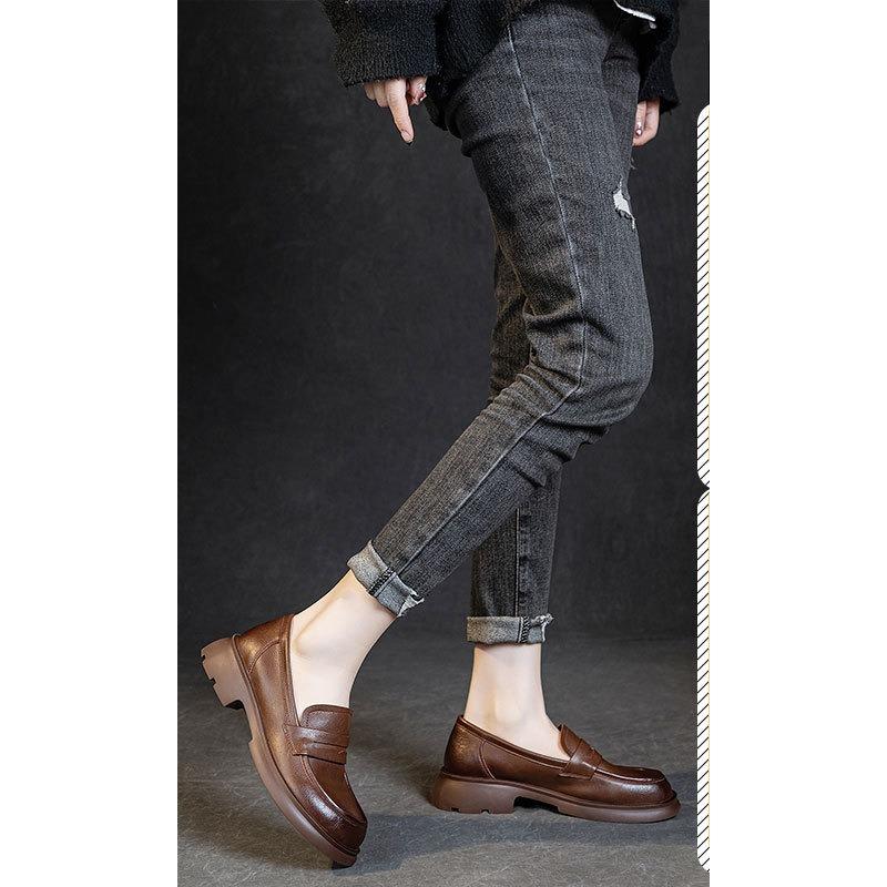 Loafers Women's Soft-soled Single Shoes Fashionable Lazy Shoes Women's One-step Retro Style