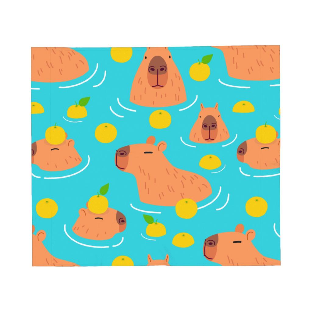 Capybara Cartoon Blanket Fleece Print Multi-function Lightweight Throw Blankets for Sofa Couch Quilt